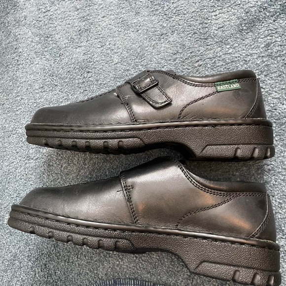 Eastland Women's 8.5 M Syracuse Black Leather Monk Strap Loafers Slip on Shoes - Picture 4 of 6